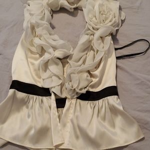 Off white and black blouse